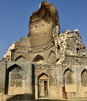 The lightning-shattered tomb of Hamayun Shah at Bidar, India