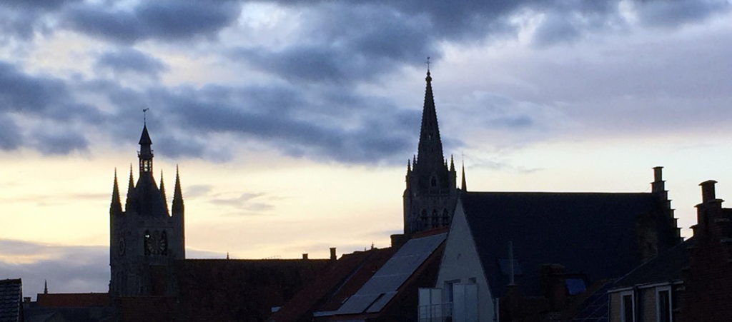 Rooftops of Belgian town of Ieper, also known as Ypres